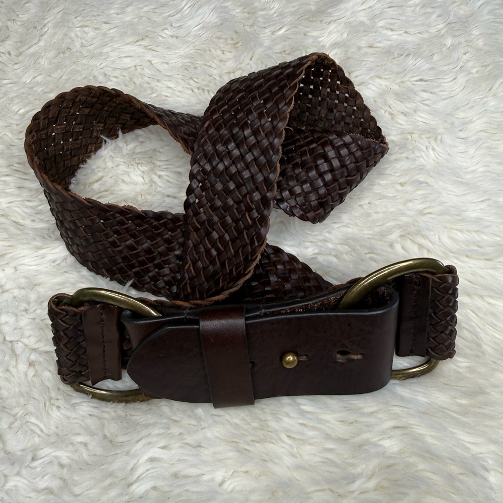 J. Crew Brown Woven Leather Belt